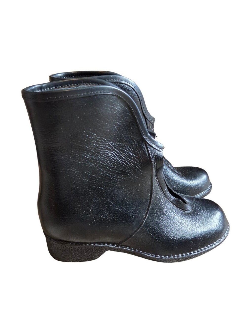 Vtg Waterproof Black Boots Womens 6 Made In USA Faux Fur Lined Commute Gorpcore